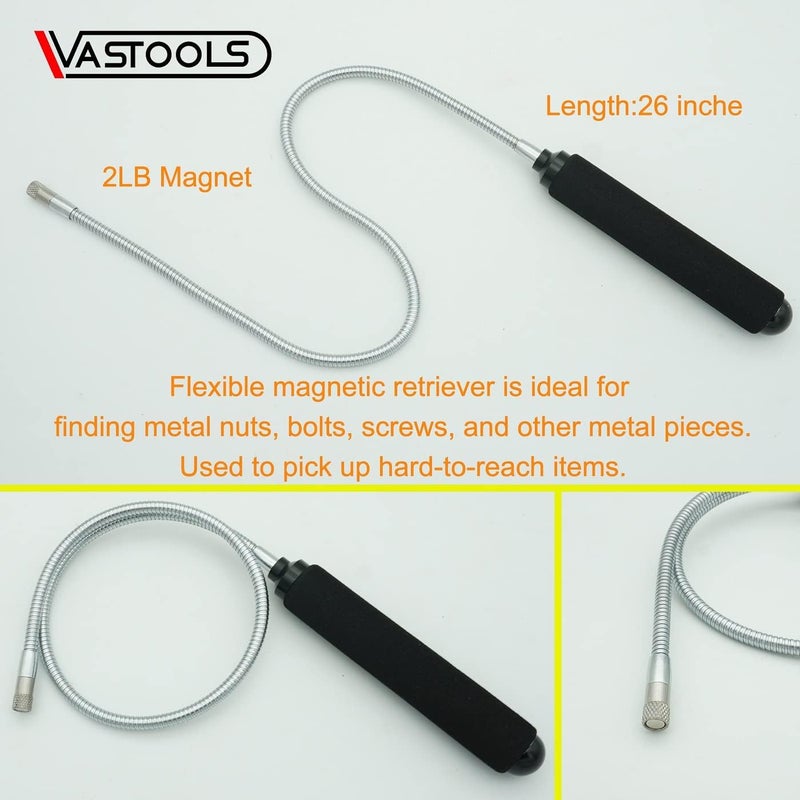 VASTOOLS Flexible Magnetic Pickup Tool Set, 2LB & 5LB, 25" Bendable Extension Magnetic Pickup - Image 5
