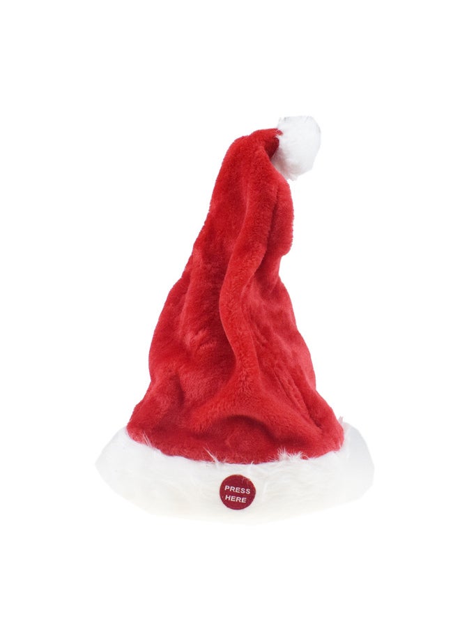 Novelty Funny Electric Hat Red Velvet Music Swing Hat Creative Decoration Supplies-颜色:大号电动摇摆圣诞帽子  - Image 5