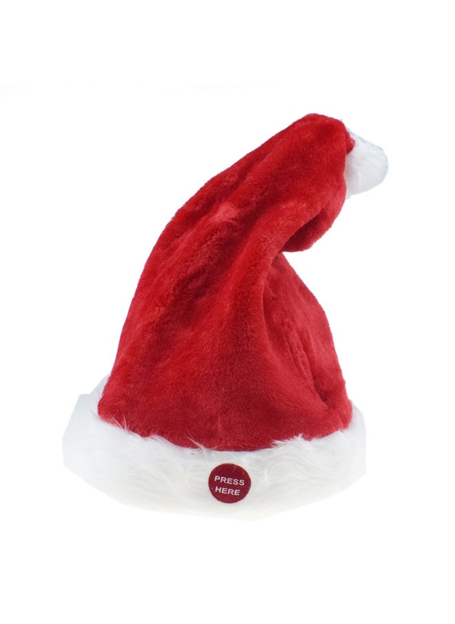 Novelty Funny Electric Hat Red Velvet Music Swing Hat Creative Decoration Supplies-颜色:大号电动摇摆圣诞帽子  - Image 1