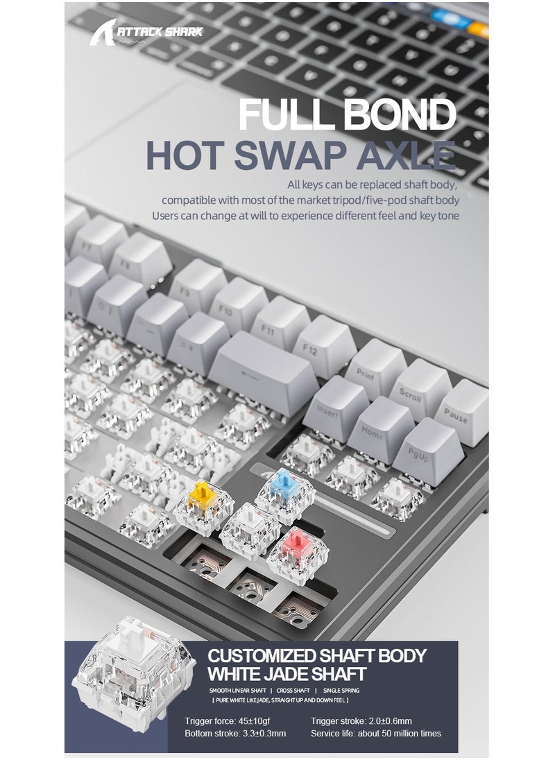 Attack Shark M87PROV2  Wireless Mechanical Gaming Keyboard,Hot Swappable Gasket RGB Custom Keyboard  - Image 4