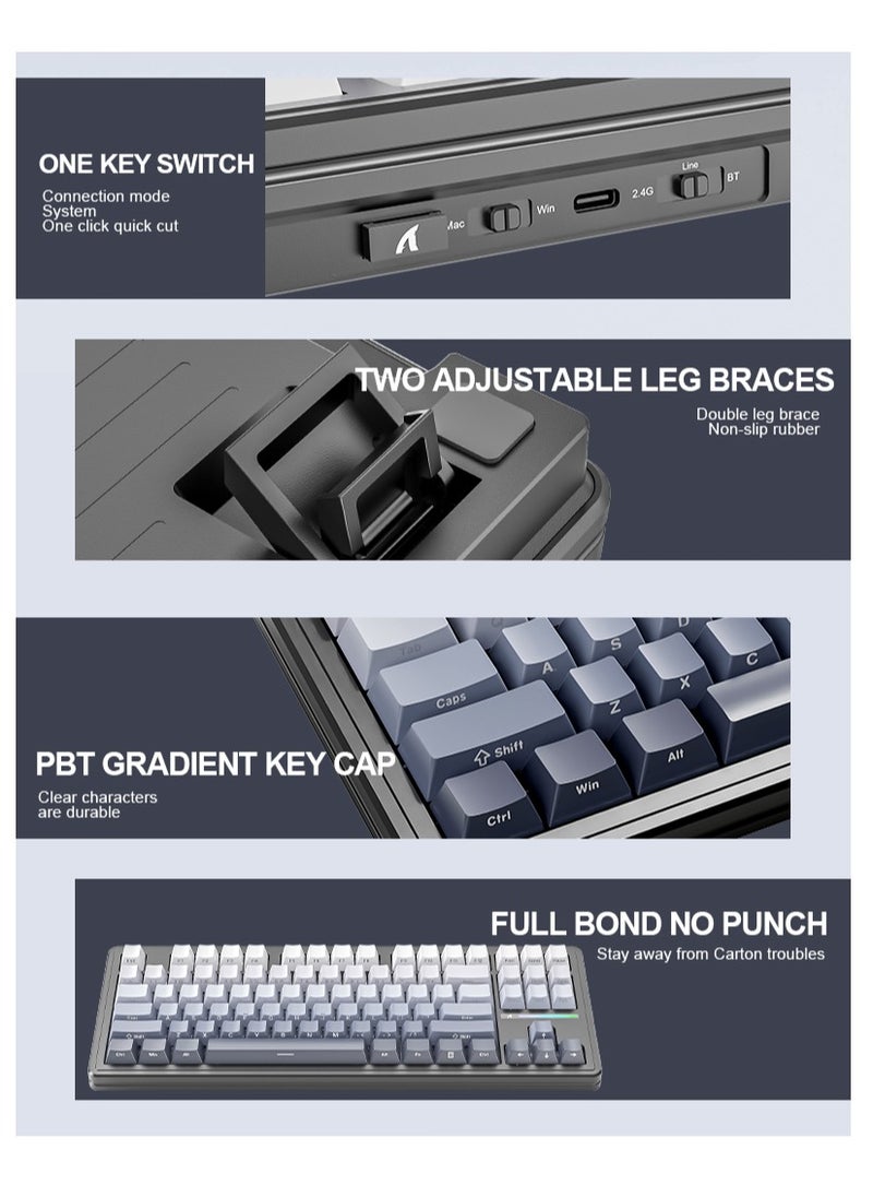 Attack Shark - M87PROV2  Wireless Mechanical Gaming Keyboard,Hot Swappable Gasket RGB Custom Keyboard - Image 1
