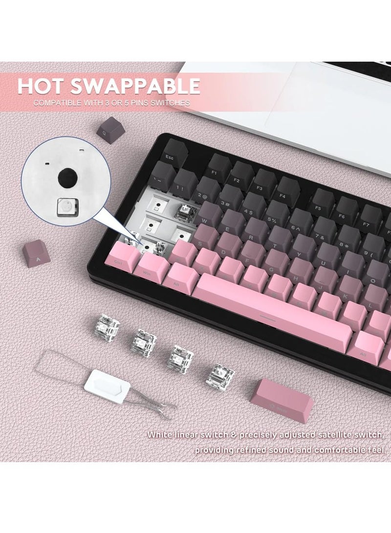 Attack Shark M87 PROV2 Wireless Mechanical Gaming Keyboard, Hot Swappable Gasket RGB Custom Keyboard, BT5.0/2.4Ghz/Type-C, Linear Switch&Side Printed PBT Keycaps - Image 5