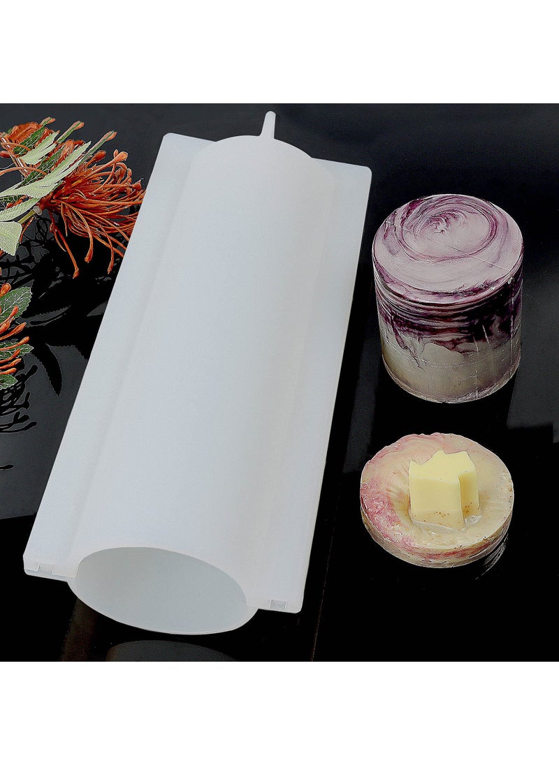 Mose Cafolo Mose Cafolo Silicone Soap Mold Large Column Mold Tube Soap Snap Together 38oz Loaf Embed Making Round Bars Cylinder DIY Handmade Swirl Making Tool 1000ML  - Image 1