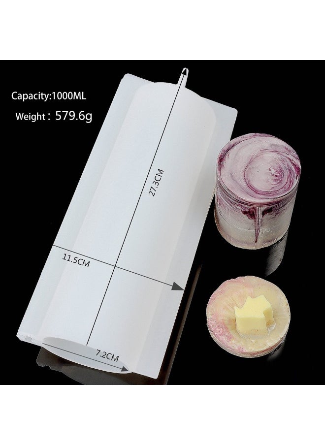 Mose Cafolo Mose Cafolo Silicone Soap Mold Large Column Mold Tube Soap Snap Together 38oz Loaf Embed Making Round Bars Cylinder DIY Handmade Swirl Making Tool 1000ML  - Image 4