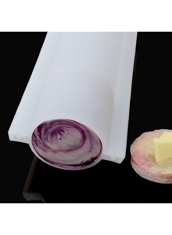 Mose Cafolo Mose Cafolo Silicone Soap Mold Large Column Mold Tube Soap Snap Together 38oz Loaf Embed Making Round Bars Cylinder DIY Handmade Swirl Making Tool 1000ML  - Image 2