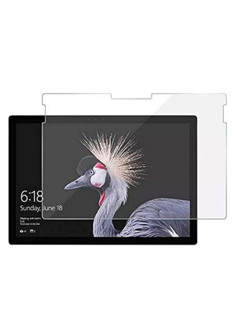 9H Tempered Glass Screen Protector for Microsoft Surface Pro 6 12.3 Inch Full Coverage HD Clear 2.5D Smooth Rounded Edges Front Camera Protection - Image 1