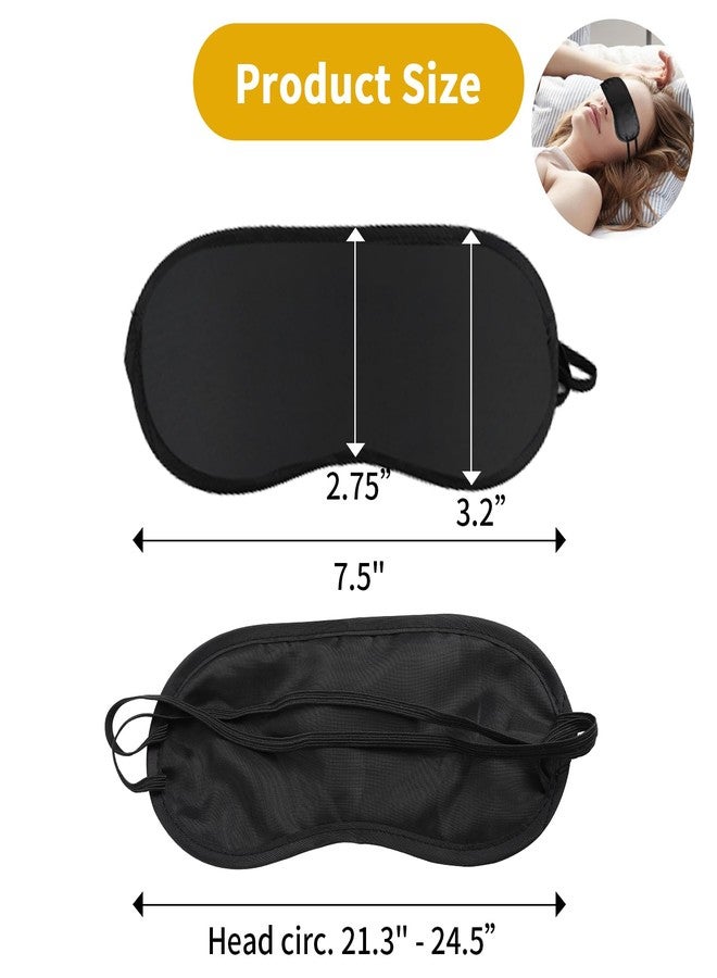 Dyrfolm 100 Pcs Eye Mask Sleeping,Blindfold Eye Cover,Sleep Mask Bulk with Elastic Strap and Drawstring Bags,Soft Sleep Eye Mask Shade Cover Blindfolds for Party Games Travel Sleep Women Men,Black - Image 2