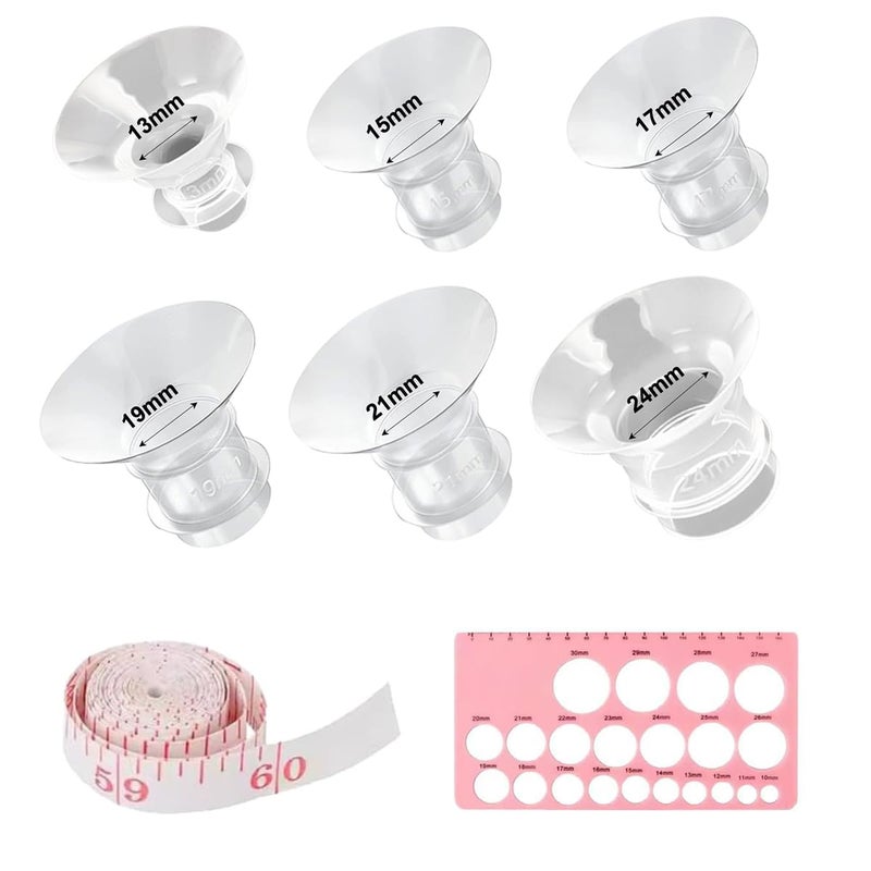 squishy 6Pcs Spectra Breast Pump Flange Inserts, Breast Pump Flange Sizing Kit with Nipple Ruler, Compatible with Most Breast Pumps for Comfortable Pumping - Image 1