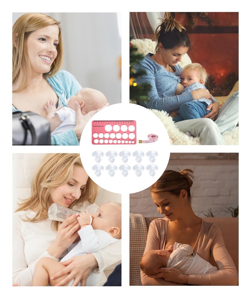 squishy 6Pcs Spectra Breast Pump Flange Inserts, Breast Pump Flange Sizing Kit with Nipple Ruler, Compatible with Most Breast Pumps for Comfortable Pumping - Image 5
