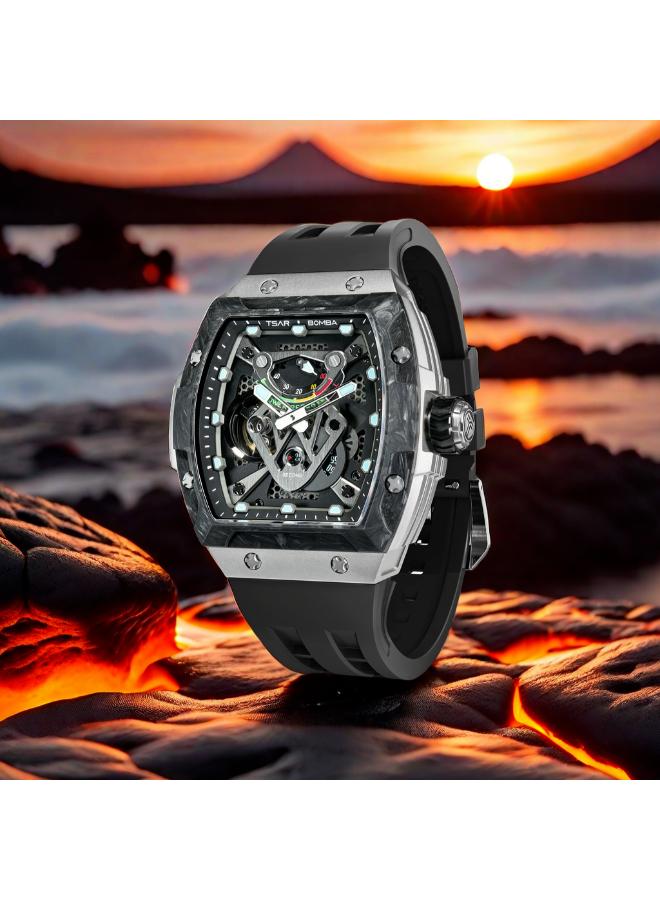 TSAR BOMBA Men's FKM Rubber Automatic Watch TB8216TF-01 - 46.0*50.7 mm - Image 5