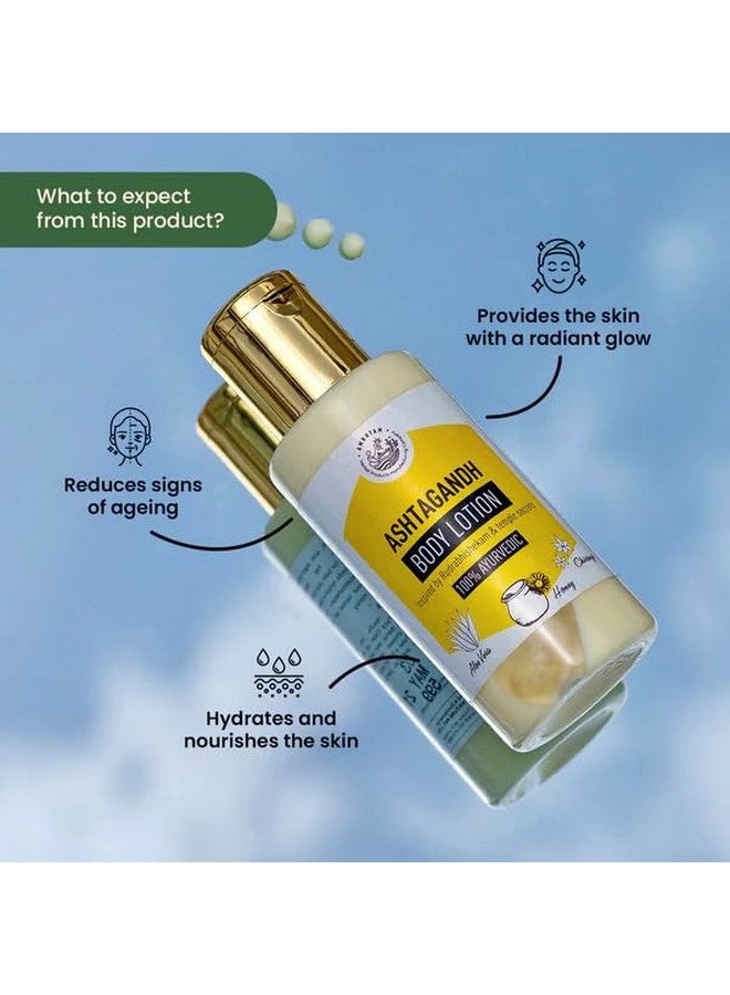 AMRUTAM Ashtagandh Body Lotion - Ayurvedic lotion inspired by Rudrabhishekam temple secres | Herbal Treatment for Body and Face | Radiant Glow Skin | Reduces Tan and Wrinkles,100ml - Image 3