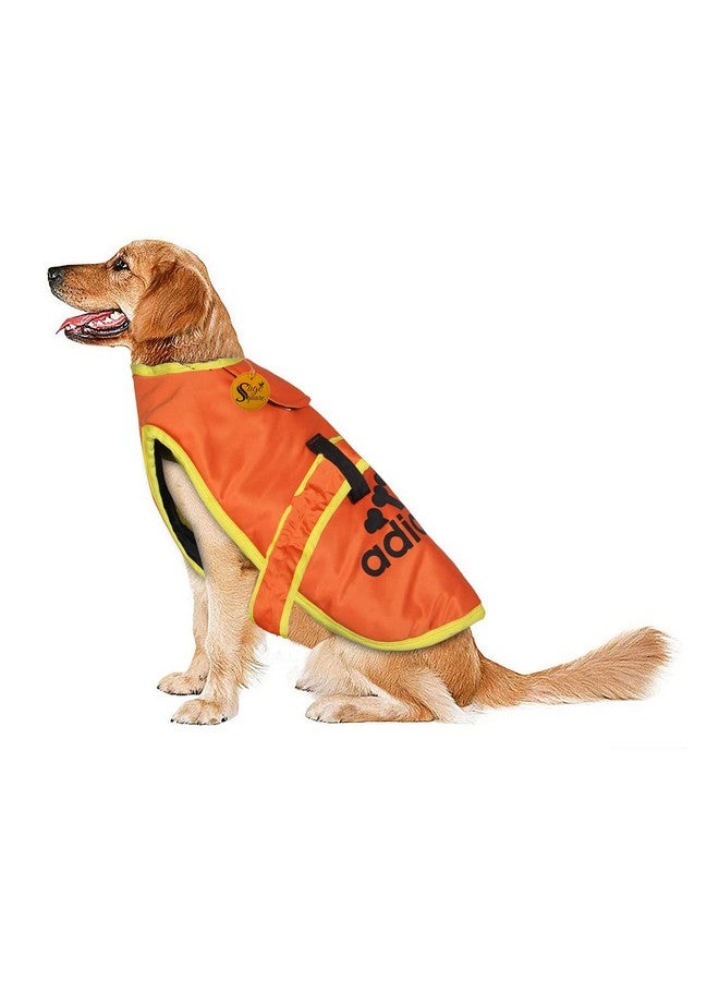 سايج سكوير معطف دافئ للكلاب بطباعة مميزة - حافظ على الدفء والموضة أثناء المواسم الباردة، معطف سترة للكلاب مزدوج الطبقات (صغير - متوسط - 14 بوصة) (برتقالي) - Image 1