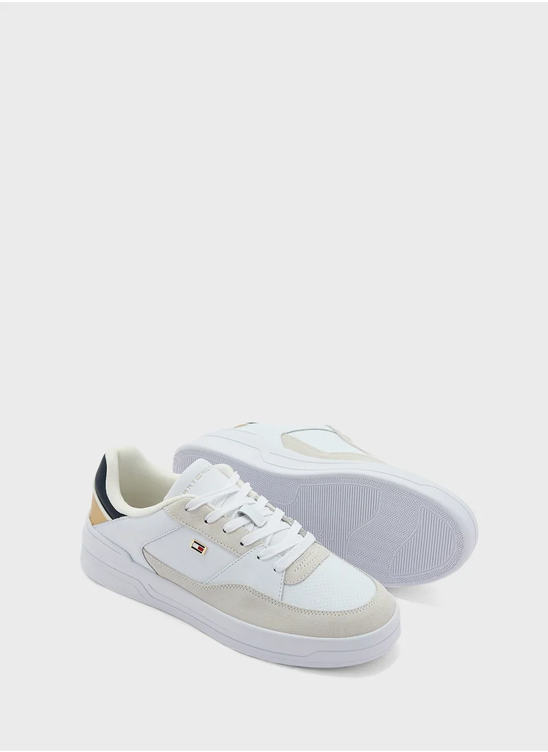 تومي هيلفيغر Logo Detail Lace Up Low Top Sneakers