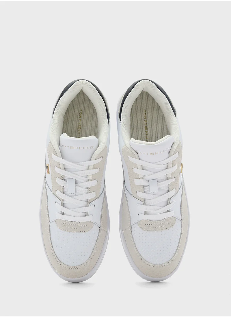 تومي هيلفيغر Logo Detail Lace Up Low Top Sneakers