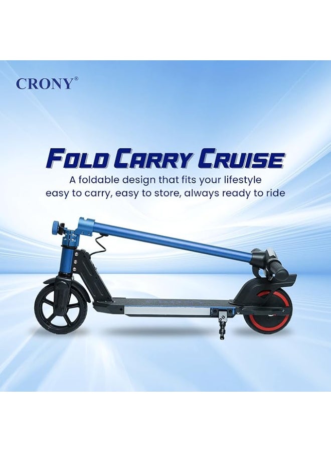 Crony ZL-E7 Kids Electric Scooter with LED Display, Dual Thumb Brake/Throttle, Bluetooth Speaker and Step Lights, Speed ​​10-14 km/h, Maximum Load 60 kg, Lightweight Foldable Frame with Deflated Tires, Gray Color - Image 3