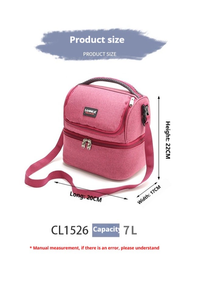 SANNE Thermal Insulated Lunch Bag Handheld Double-Layer Picnic Bag - Image 3