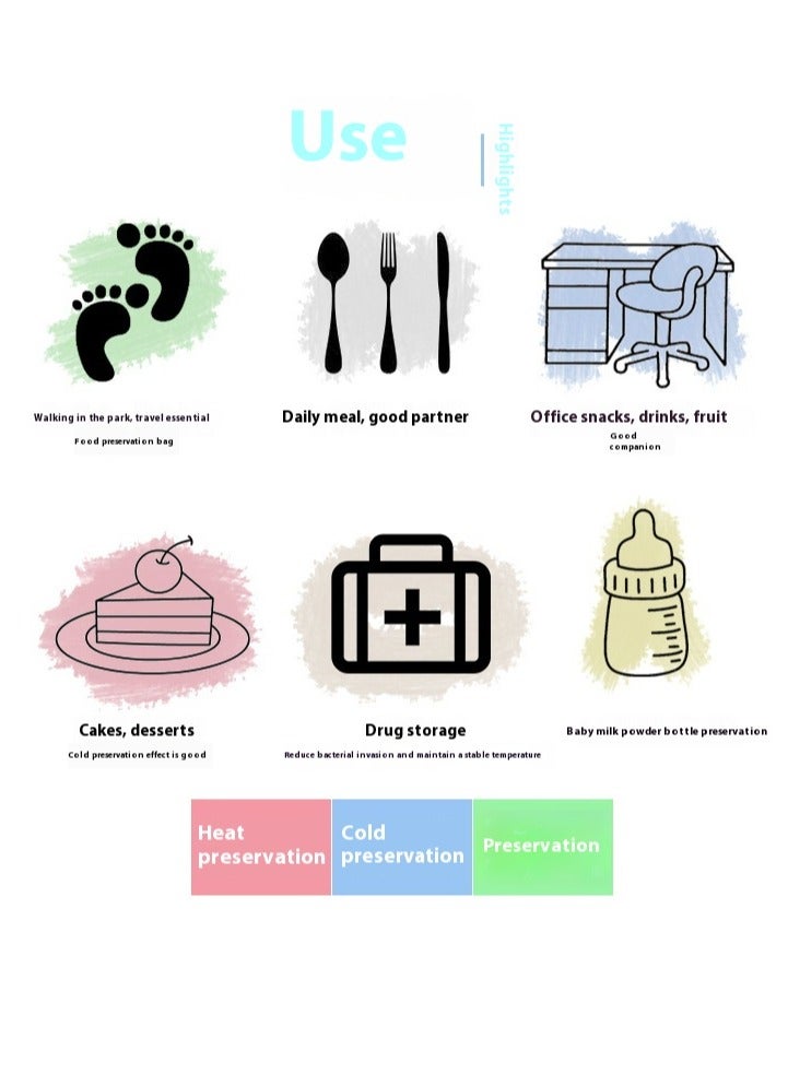 SANNE Thermal Insulated Lunch Bag Handheld Double-Layer Picnic Bag - Image 4