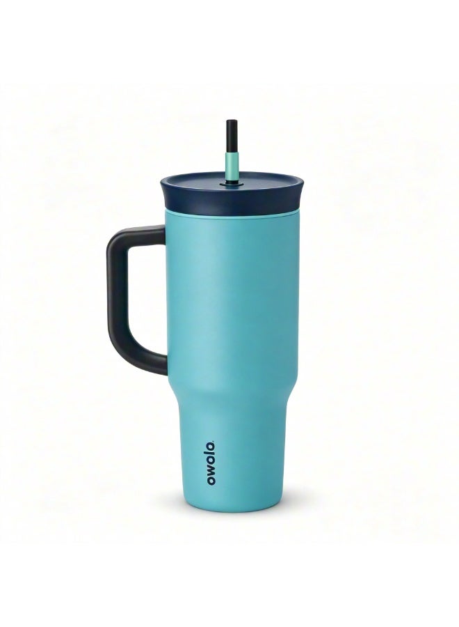 Owala Vacuum Insulated Stainless Steel Tumbler with Handle and Straw, 30cm Height 7cm Diameter, Leakproof Lid, BPA-Free, 24H Cold & 12H Hot, Reusable Travel Mug for Office, Gym, Beach, Hiking, Picnic & School - Image 1