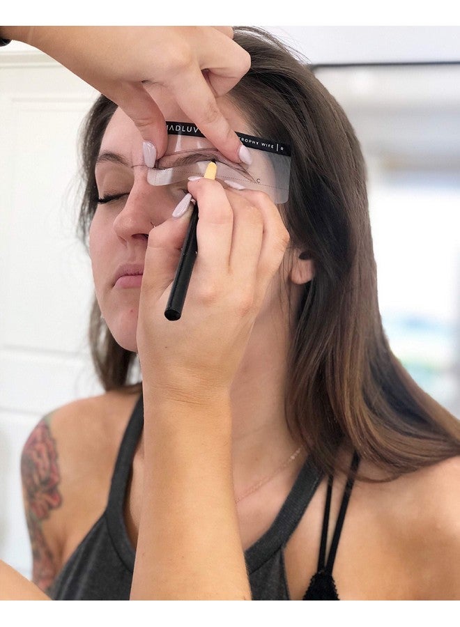مادلوف أقلام رسم الحواجب المسبقة ومبراة من MADLUVV Brow Boss Brow Mapping، لفناني الحواجب المحترفين، خطوط دقيقة وشمع ثابت أثناء العملية - عبوة من 3 قطع - Image 3