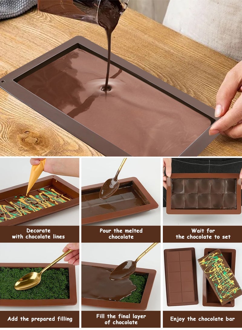 HomarKet 3 Pack Chocolate Bar Mold,Non-Stick Chocolate Molds, 100% Food Grade Silicone Deep Mold for Dubai Pistachio Rod, Candy, Snacks, Knafeh Pistachio Rod and More  - Image 4