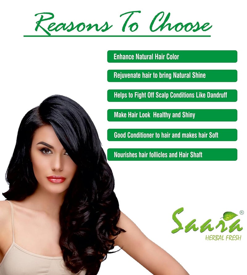 SAARA Indigo Powder Organic for Hair Black Colour 600 Grams Natural Avuri Leaf Powder Neela Amari Neel Patti Neelayamari Neli Aku Indico Powder Pack of 6 x 100g Premium Package aluminum foil inner - Image 3