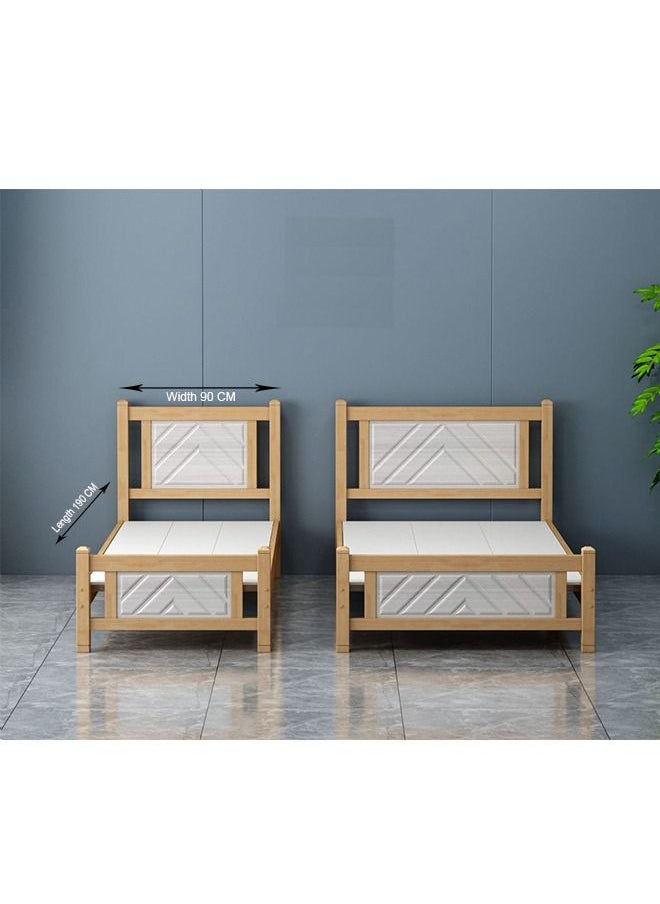 KARNAK Solid Wooden Bed with Medicated Mattress Size 90x190 CM  - Image 2