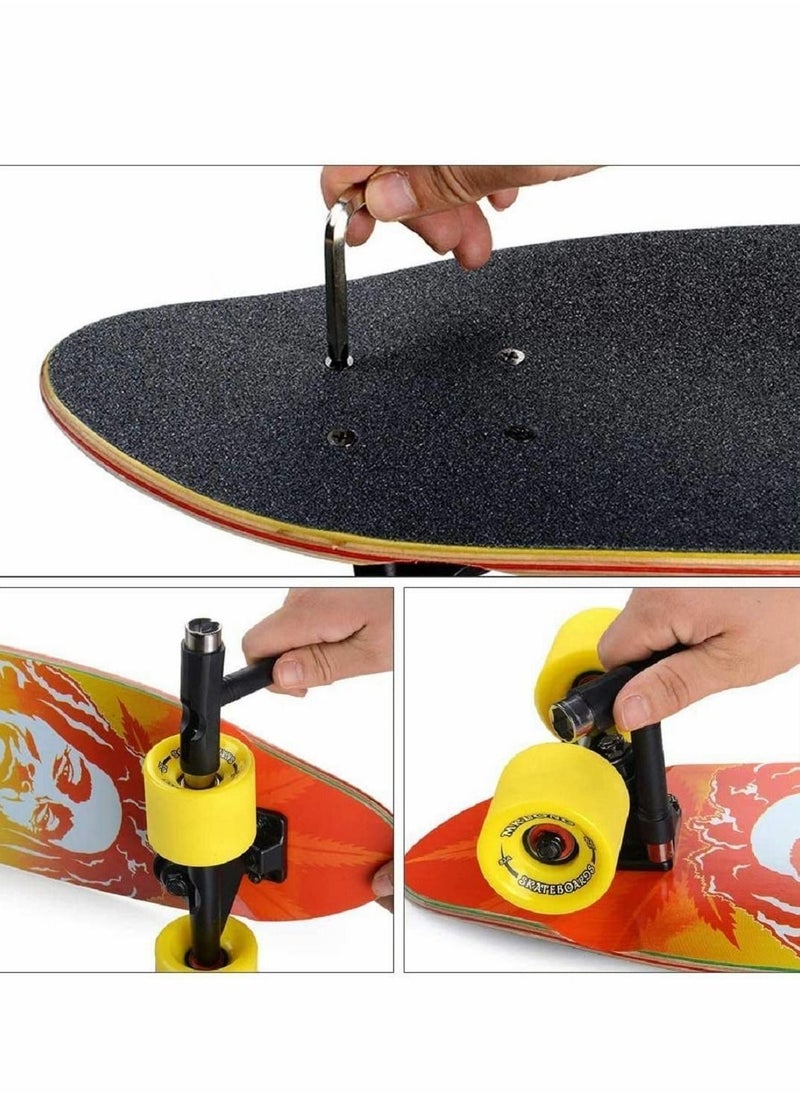 Y&D Skate Tools, All-in-One Skateboard Ball Bearings Portable T Tool Accessory L-Type Cross Head Wrench Tools Multi-function for Scooter Longboard  - Image 3
