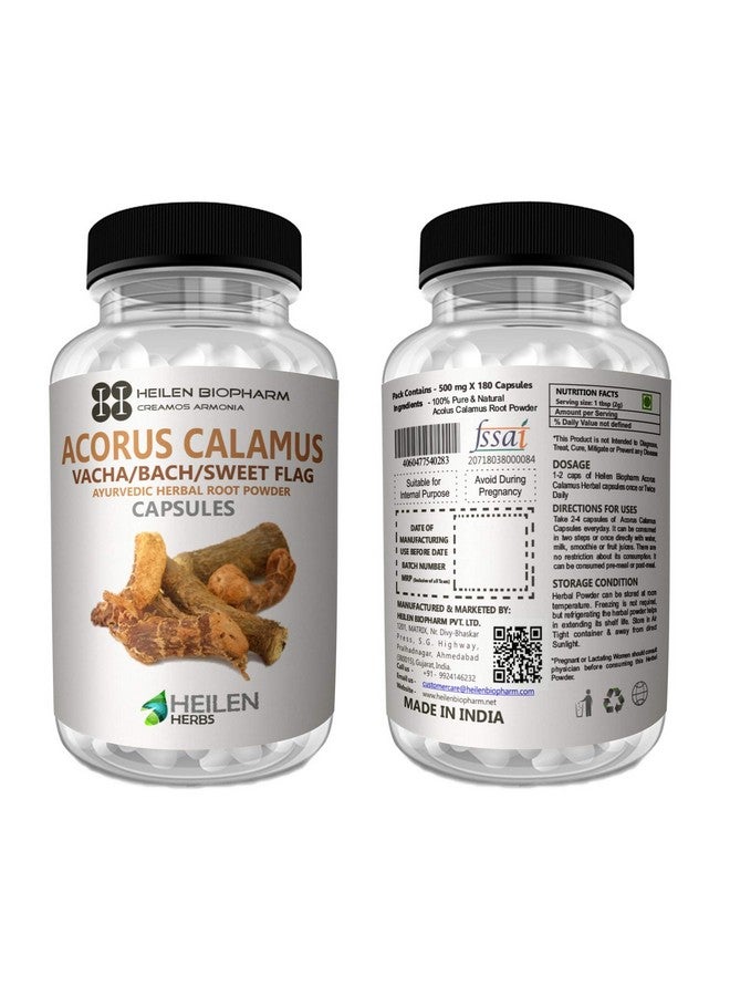 Heilen Biopharm Vacha Powder (Sweet Flag/Bach) Capsules For Health Improvement - 500 mg X 180 Capsules, Pack of 2 - Image 2