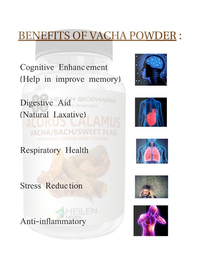 Heilen Biopharm Vacha Powder (Sweet Flag/Bach) Capsules For Health Improvement - 500 mg X 180 Capsules, Pack of 2 - Image 3