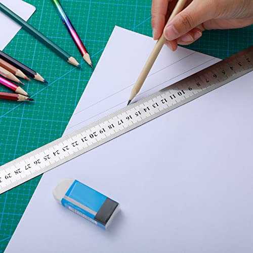 Lothee 6 Pieces Bulk Metal Yard Stick Large Stainless Steel Ruler Rule Measure Straight Edge 1 Metre Meter 40 Inch / 100 cm School Classroom Measuring Tool for Student Teacher Woodworking - Image 5