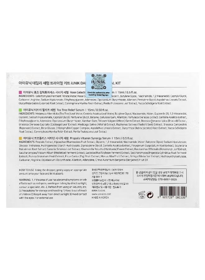 iUNIK, Daily Serum Trial Kit, 3 Piece Set - Image 3