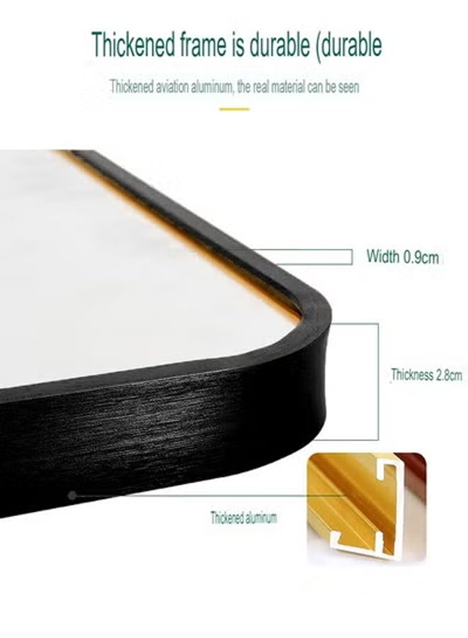 إن كي أكس مرآة كاملة الطول 60 × 165 سم، مرآة أرضية بإطار من سبائك الألومنيوم، مرآة زينة كبيرة قائمة بذاتها لغرفة النوم، مرآة كاملة الجسم مع حامل لغرفة المعيشة وغرفة النوم، لون أسود - Image 4