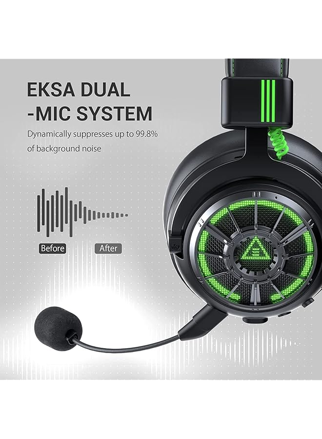 EKSA Starengine Pro Pc Gaming Headset 7.1 Surround Sound For Ps4 Ps5 Xbox Ai Intelligent Noise Cancelling Microphone Dual Chamber Driver Game/Muisc Mode Wired Headphones For Xbox One Computer - Image 4