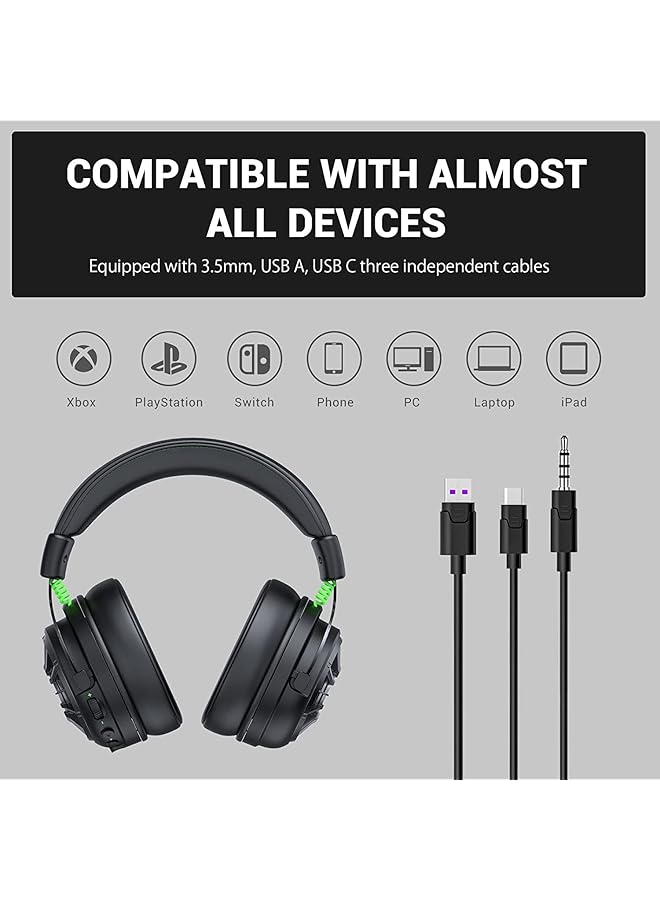 EKSA Starengine Pro Pc Gaming Headset 7.1 Surround Sound For Ps4 Ps5 Xbox Ai Intelligent Noise Cancelling Microphone Dual Chamber Driver Game/Muisc Mode Wired Headphones For Xbox One Computer - Image 2