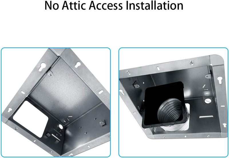 Tech Drive Super Quiet 110 CFM, 1.5 Sone Bathroom Ventilation and Exhaust Fan with Humidity Sensor, No Attic access Needed Installation, Ceiling Mounted Fan,White - Image 5