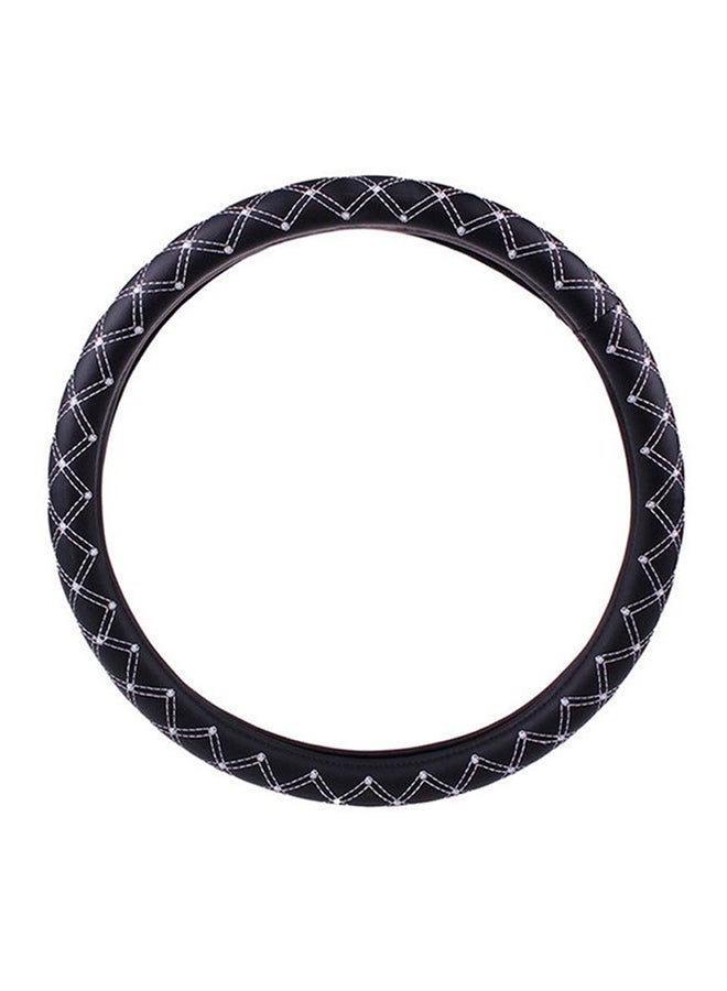 NIBEMINENT Leather Car Steering Wheel Cover 38cm