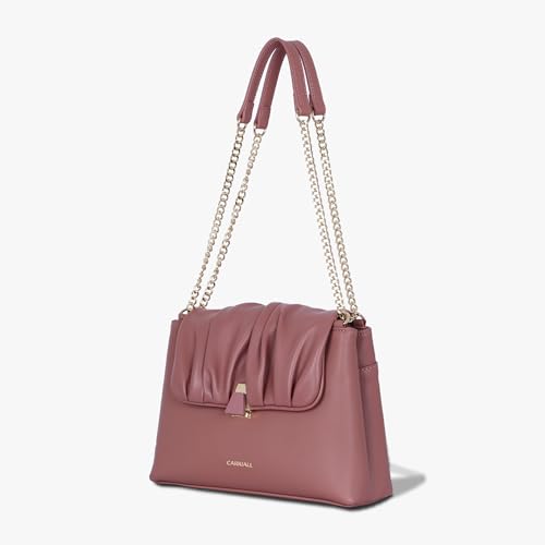 Carriall Bella Women’s Vegan Leather Handbag | Stylish Casual Shoulder Bag with Wallet purse, Secure Zip Pockets with shoulder strap – Structured & Stylish Everyday Bag for women & girls (PINK) - Image 3