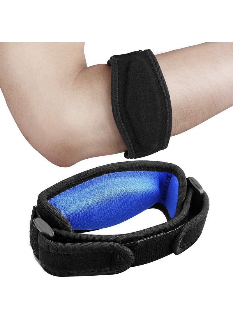 Bukela Elbow Support Strap, Adjustable Elbow Brace with Compression Pad Tennis Golfer's Elbow Pain Relief Weather Resistance for Tennis Elbow, Golfers Elbow, Pain Relief, Men, Women Blue 2 Pack  - Image 1