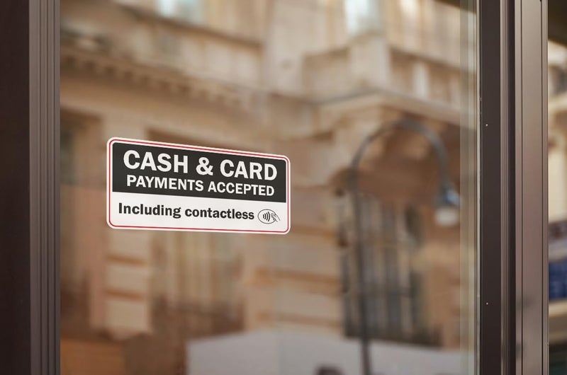 DV DESIGN 2 x 15cm Cash and Card Payments Accepted Vinyl Stickers - Shop Sign Money Contactless Small Business Hotel Taxi Credit Labels Sticker #81670 - Image 2