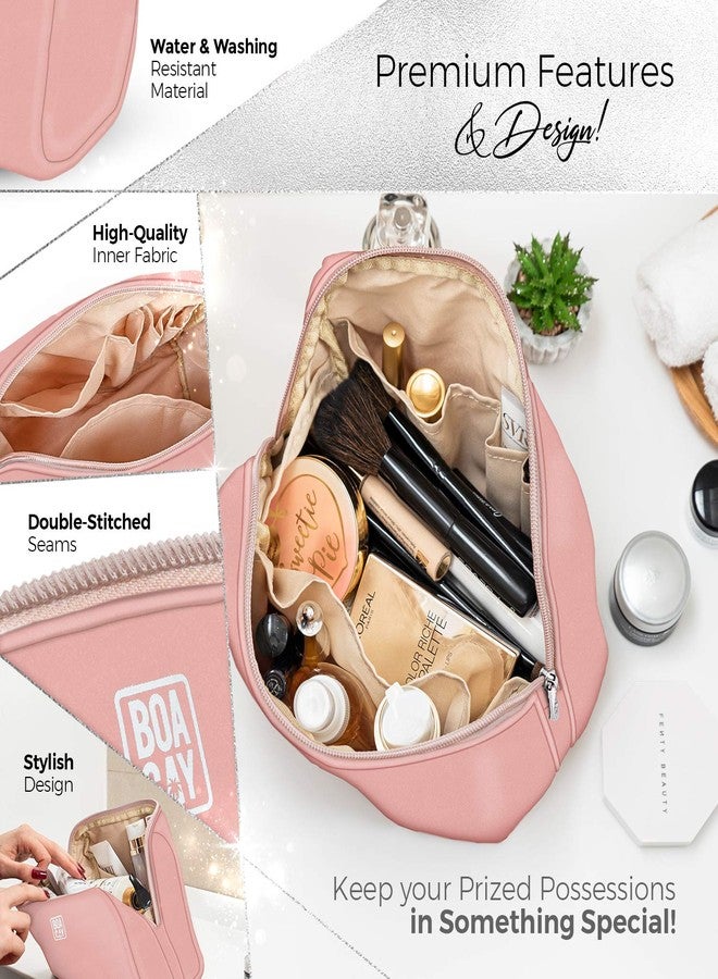 BOACAY Large Makeup Bag, Travel Cosmetic Pouch for Women, Zipper Toiletry Organizer for Purse, Kit Case for Accessories, Brushes - Image 5