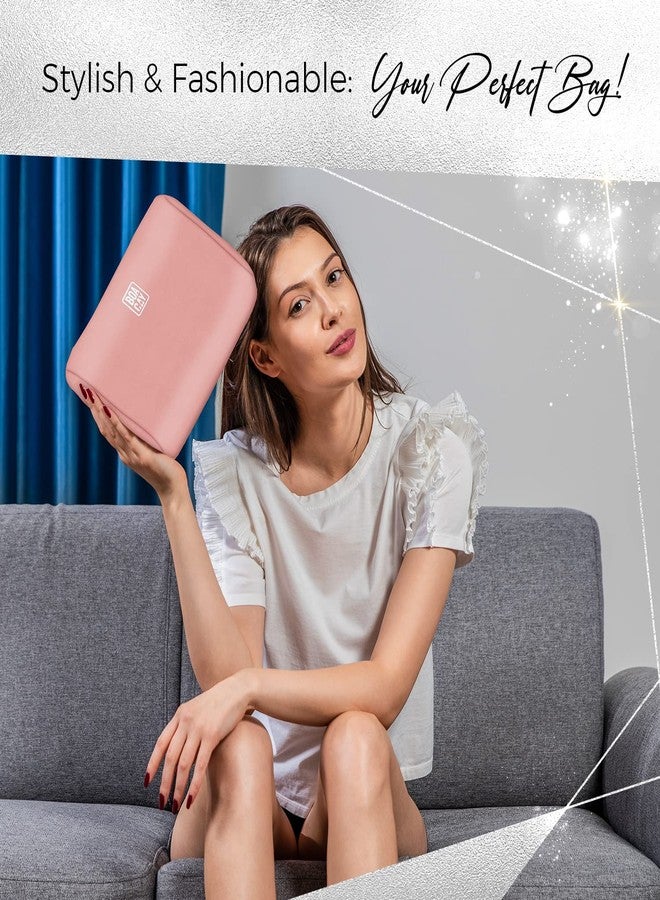 BOACAY Large Makeup Bag, Travel Cosmetic Pouch for Women, Zipper Toiletry Organizer for Purse, Kit Case for Accessories, Brushes - Image 4