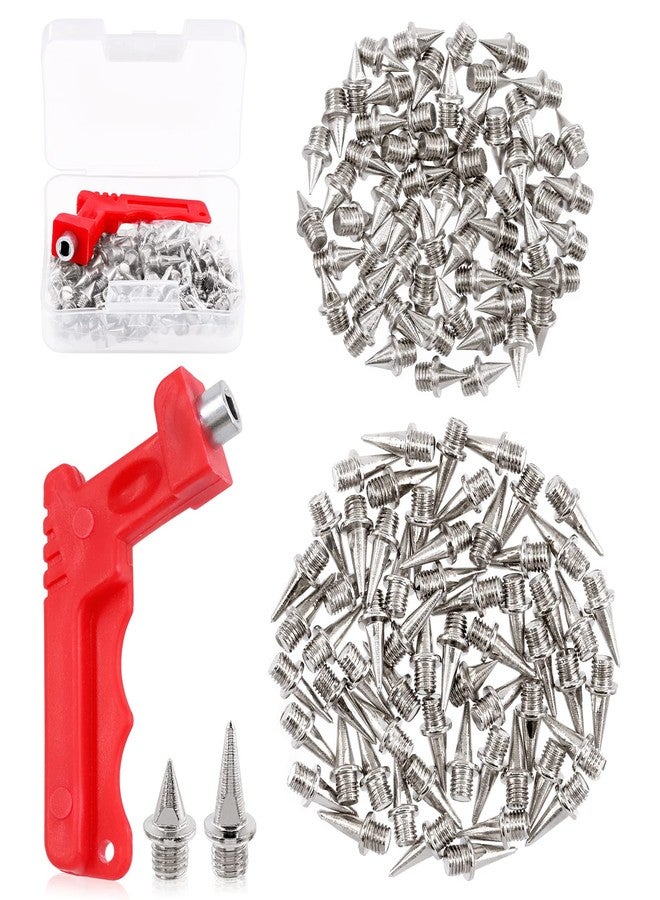Tanstic 120Pcs 1/2 Inch, 1/4 Inch Cross Country Stainless Steel Spikes with Spike Wrench, Track Shoes Spikes Track Spikes Replacement for Short Running, Sprint Sports, Jumping Sports - Image 1