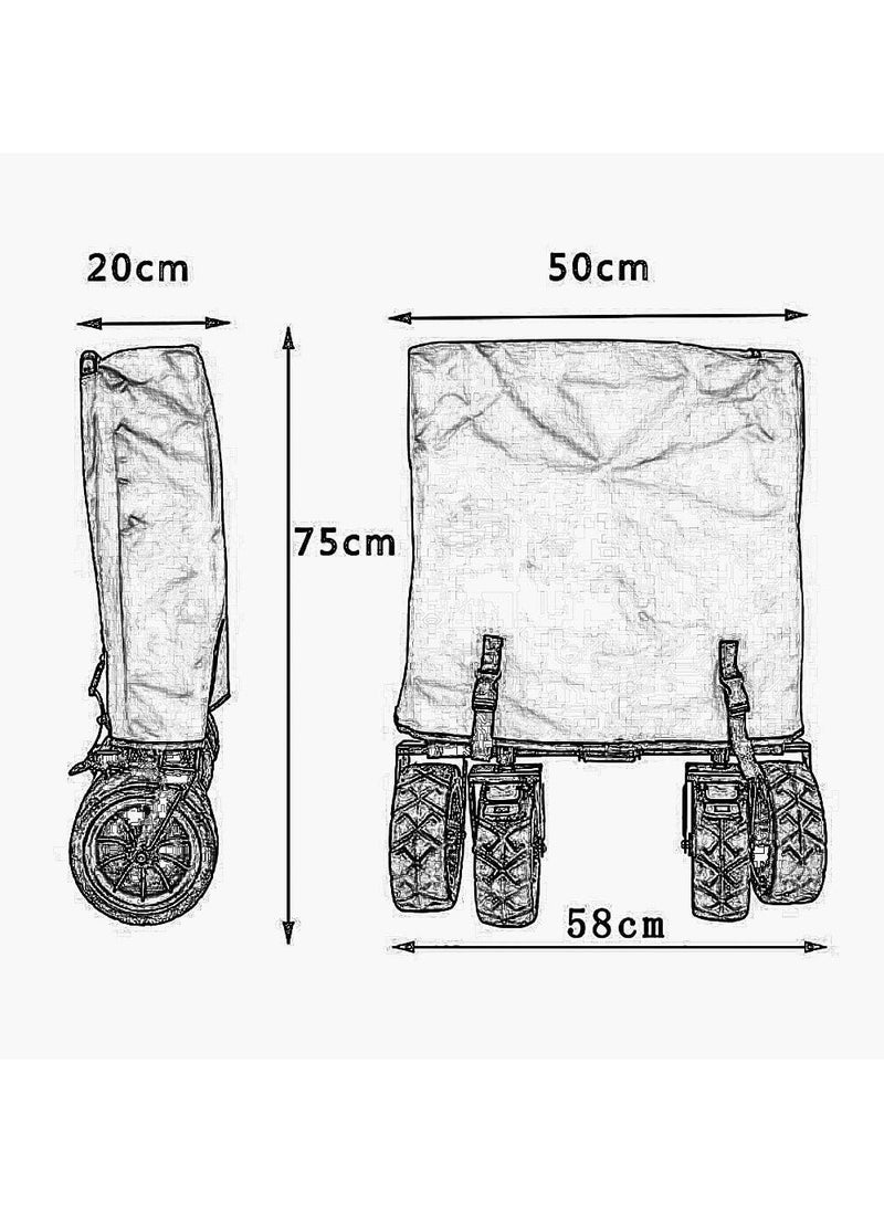Generic - Storage Trolleys Folding Garden Trolley Cart Heavy Duty Wagon Multi-Function Shopping Cart for Outdoor Camping Photography Pull Truck, Load: 100Kg - Image 1