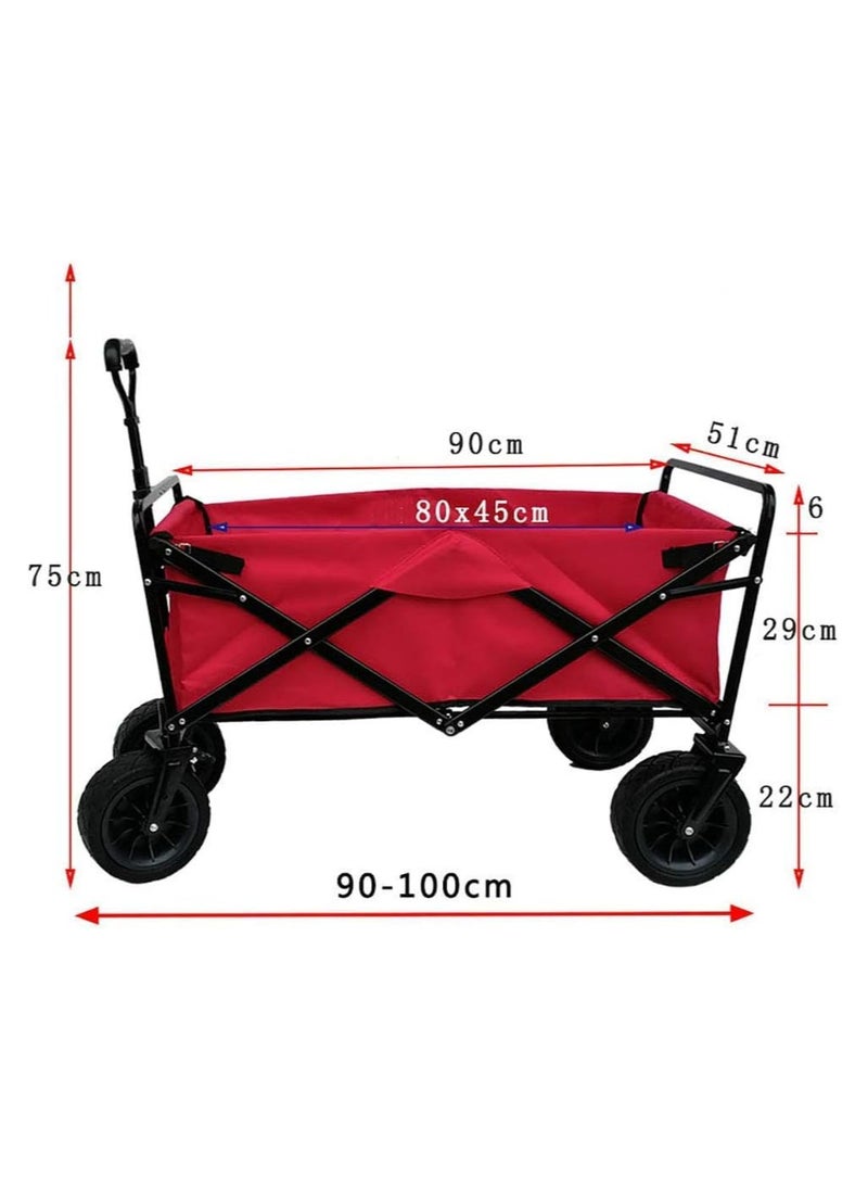 Generic - Storage Trolleys Folding Garden Trolley Cart Heavy Duty Wagon Multi-Function Shopping Cart for Outdoor Camping Photography Pull Truck, Load: 100Kg - Image 1