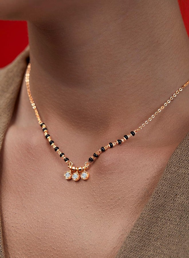 MINUTIAE Gold-Plated Artificial Stones and Beads Mangalsutra for Women's & Girls MNT0402_G - Image 2