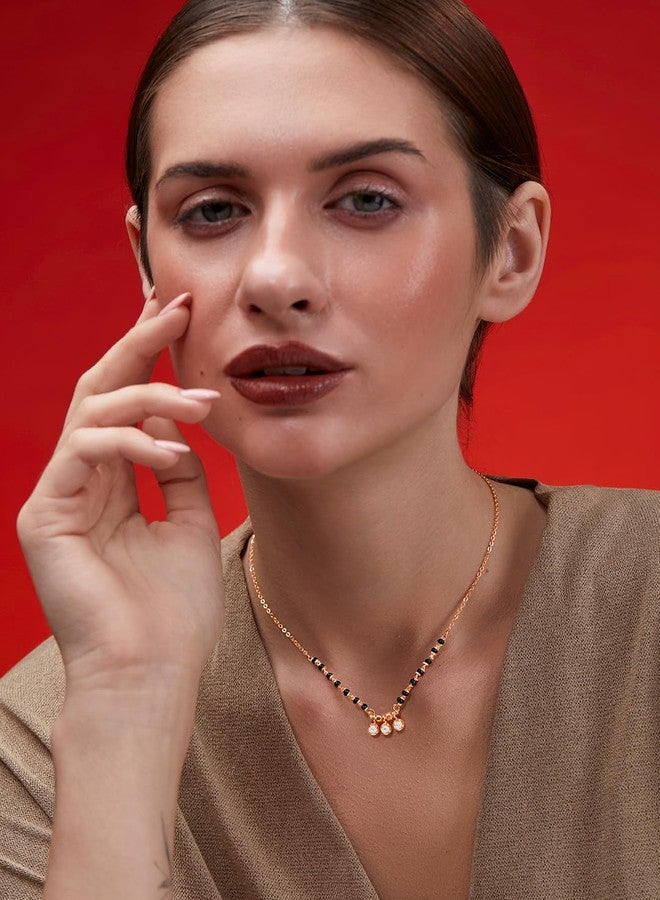MINUTIAE Gold-Plated Artificial Stones and Beads Mangalsutra for Women's & Girls MNT0402_G - Image 4