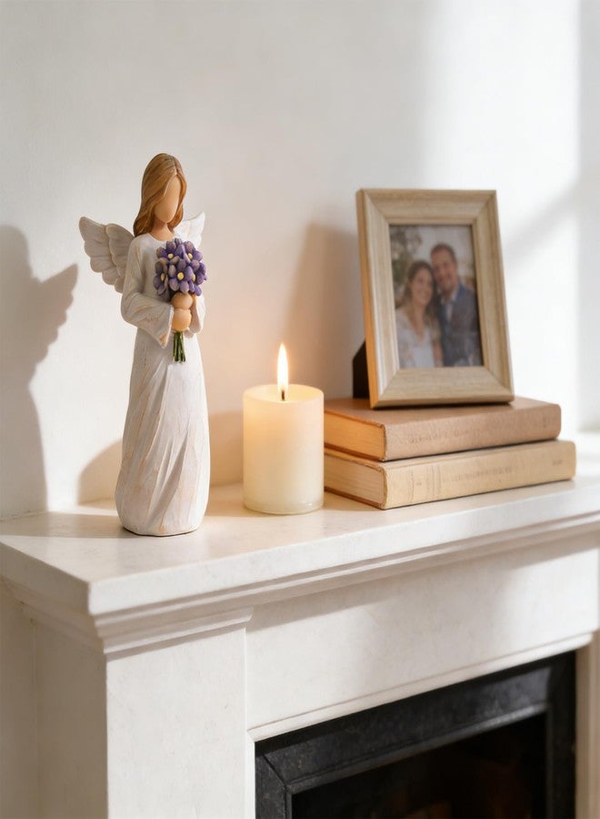 Lnrkai Forget Me Not Angel Figurines, Sympathy Gifts for Loss of Loved One, Miscarriage Gifts for Mothers and Dad, Sculpted Hand-Painted Statue for Bereavement Memorial Gift - Image 5