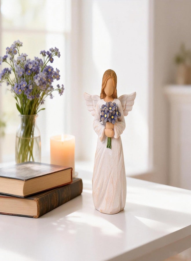 Lnrkai Forget Me Not Angel Figurines, Sympathy Gifts for Loss of Loved One, Miscarriage Gifts for Mothers and Dad, Sculpted Hand-Painted Statue for Bereavement Memorial Gift - Image 3