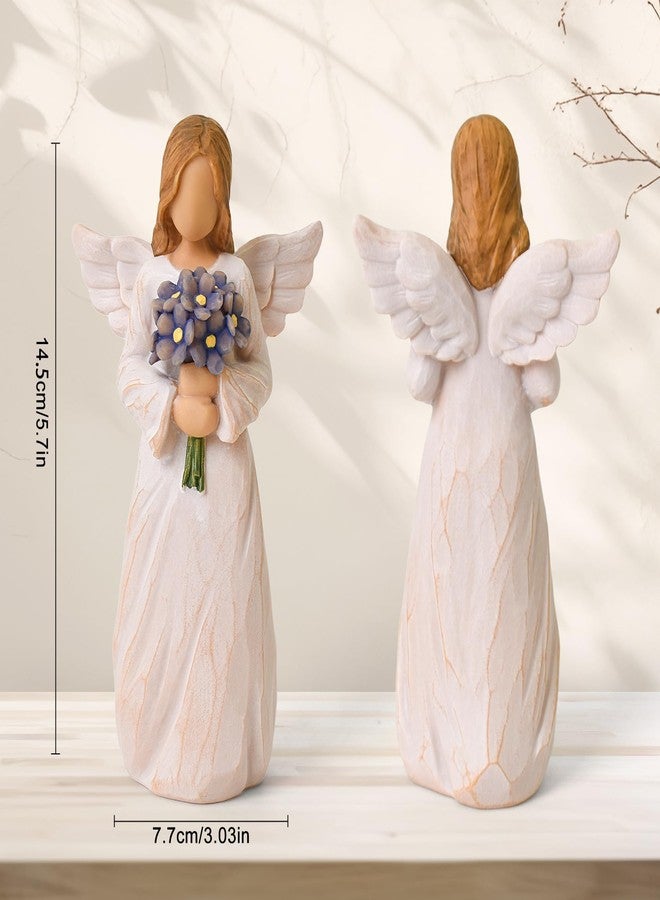 Lnrkai Forget Me Not Angel Figurines, Sympathy Gifts for Loss of Loved One, Miscarriage Gifts for Mothers and Dad, Sculpted Hand-Painted Statue for Bereavement Memorial Gift - Image 2