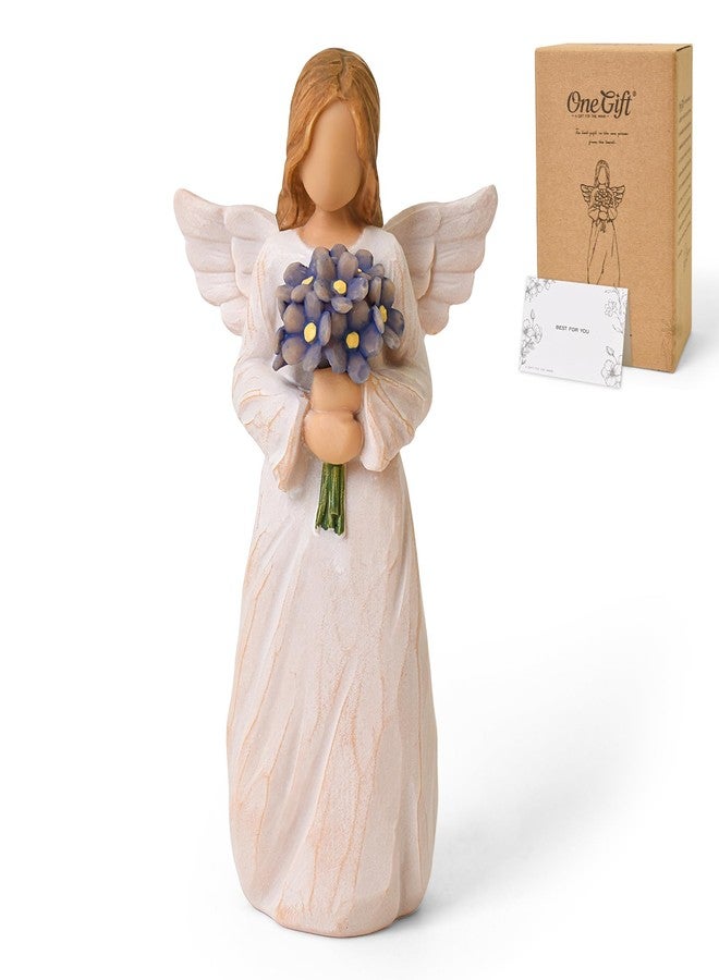 Lnrkai Forget Me Not Angel Figurines, Sympathy Gifts for Loss of Loved One, Miscarriage Gifts for Mothers and Dad, Sculpted Hand-Painted Statue for Bereavement Memorial Gift - Image 1